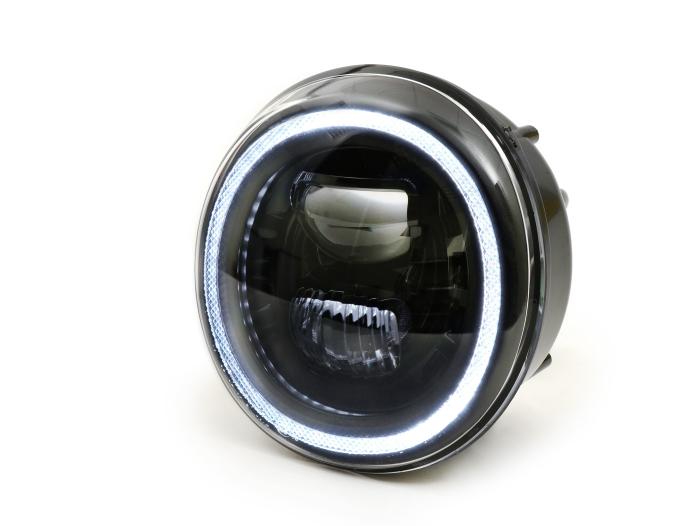 Faro anteriore -MOTO NOSTRA- LED HighPower - GTS i.E. Super 125-300 - (-2018, compatibile anche con GT, GTS, GTL) - (riflettore nero)